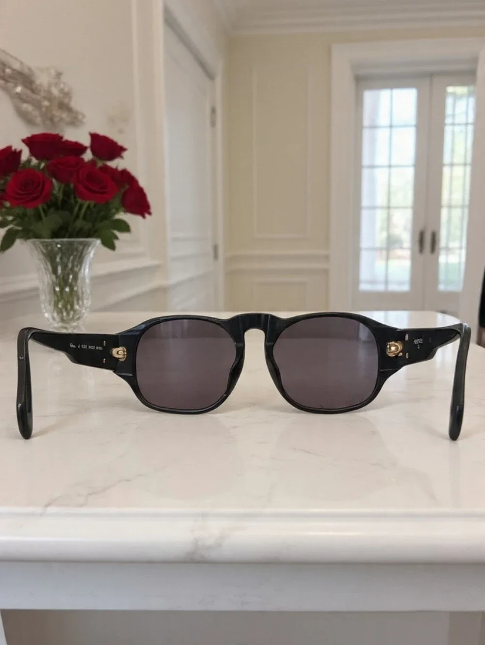 Chanel Vintage SS1991 Black Gold CC Sunglasses 01452